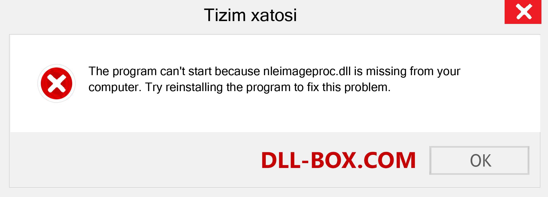 nleimageproc.dll fayli yo'qolganmi?. Windows 7, 8, 10 uchun yuklab olish - Windowsda nleimageproc dll etishmayotgan xatoni tuzating, rasmlar, rasmlar